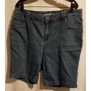 Faded Glory Jean Denim Shorts Women's Plus size 18W High Rise Dark‎ Wash Stretch